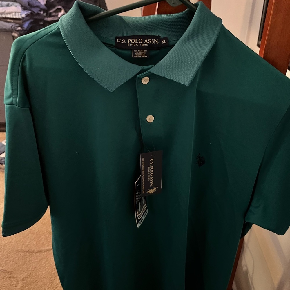*NWT* US POLO ASSN. short sleeve MEN’s POLO SHIRT in GREEN, size EXTRA LARGE